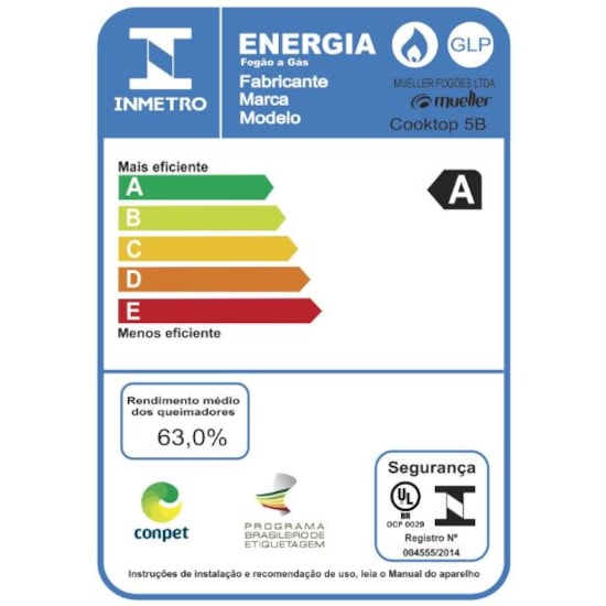 Cooktop 5 Bocas Tripla Chama Mueller Preto Cooktop 5 Bocas Tripla Chama Mueller Preto