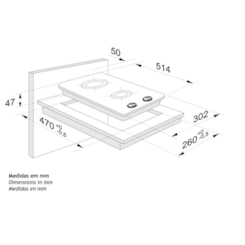 Cooktop A Gas 2 Bocas Mesa Fischer 7726 Bivolt Preto