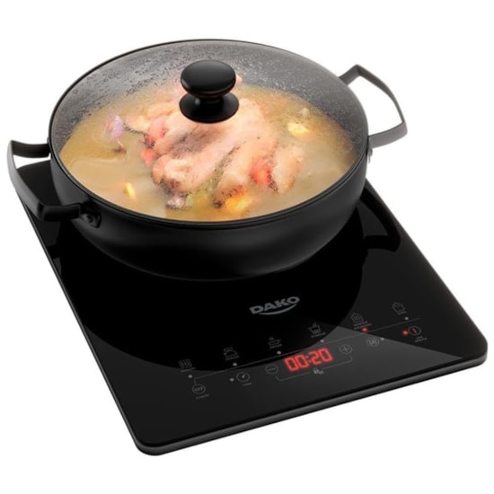 Cooktop De Indução 1 Boca Portátil Dako 220V Preto