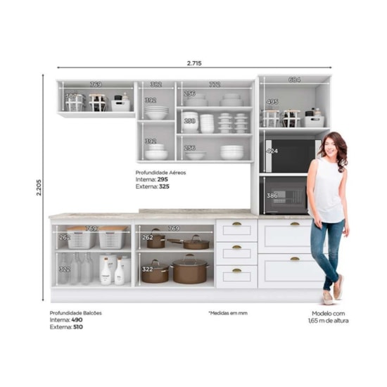 Cozinha Americana 5 Peças Branca Cozinha Americana 5 Peças Branca
