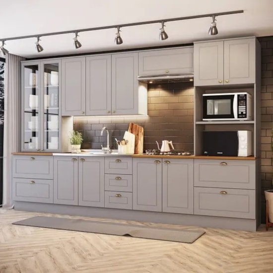 Cozinha Americana 6 Peças Cinza