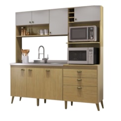 Cozinha Compacta Donna Casamia Louro Freijó Off Cozinha Compacta Donna Casamia Louro Freijó Off