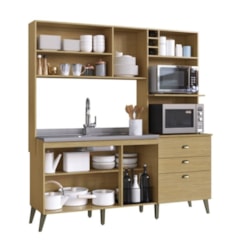 Cozinha Compacta Donna Casamia Louro Freijó Off Cozinha Compacta Donna Casamia Louro Freijó Off