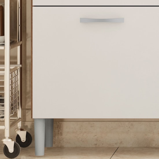 Cozinha Compacta Kit Harmonia 6 Portas 2 Gavetas Demóbile Amendoa Branco