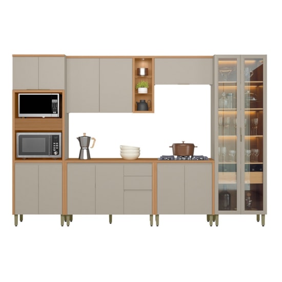 Cozinha Completa 6 Pecas Com Torre Quente E Cristaleira Allure