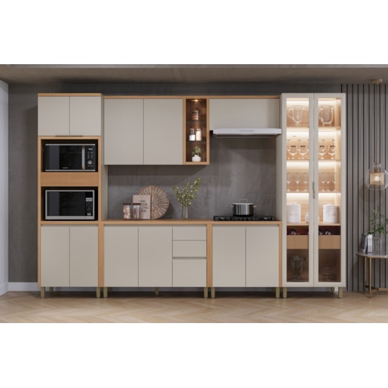 Cozinha Completa 6 Pecas Com Torre Quente E Cristaleira Allure