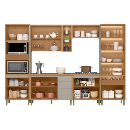 Cozinha Completa 6 Pecas Com Torre Quente E Cristaleira Allure