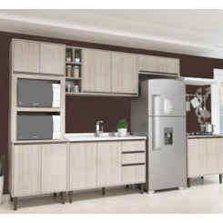 Cozinha Fellicci 5 Peças Nogueira Cozinha Fellicci 5 Peças Nogueira