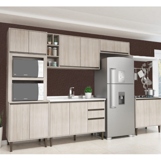Cozinha Fellicci 5 Peças Nogueira Cozinha Fellicci 5 Peças Nogueira