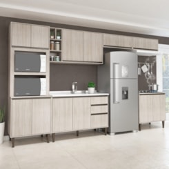 Cozinha Fellicci 6 Peças Nogueira Cozinha Fellicci 6 Peças Nogueira