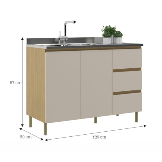 Cozinha Florença 6 Peças Canary Off White