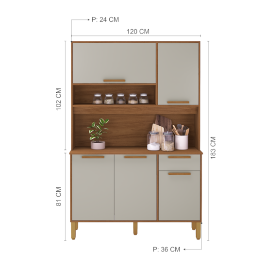 Cozinha Kit Sintra Indekes Freijó Off White Cozinha Kit Sintra Indekes Freijó Off White