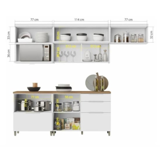 Cozinha Marquesa 5 Peças Nesher Branco Cozinha Marquesa 5 Peças Nesher Branco