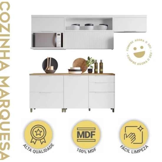 Cozinha Marquesa 5 Peças Nesher Branco Cozinha Marquesa 5 Peças Nesher Branco
