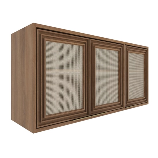 Cozinha Thalita 4 Peças Aereo Com Tela Nogal Preto Cozinha Thalita 4 Peças Aereo Com Tela Nogal Preto