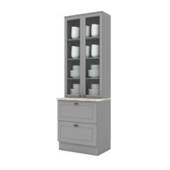 Cristaleira 2P 2Gav Americana Hen  Cinza Cristaleira 2P 2Gav Americana Hen  Cinza