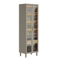 Cristaleira 70Cm Allure Linea Brasil Jequitiba/Gris Fosco