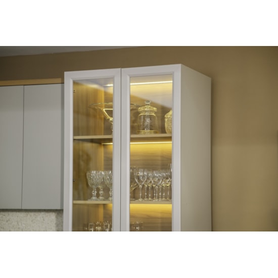 Cristaleira 70Cm Allure Linea Brasil Jequitiba/Gris Fosco