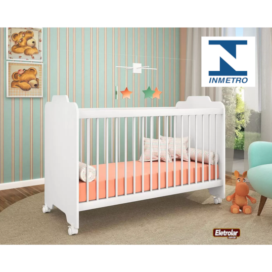 Dormitório Fofura Guarda Roupa + Cômoda + Berço Branco Dormitório Fofura Guarda Roupa + Cômoda + Berço Branco