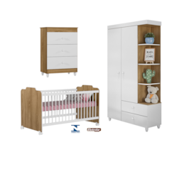 Dormitório Fofura Guarda Roupa + Cômoda + Berço Nature Dormitório Fofura Guarda Roupa + Cômoda + Berço Nature