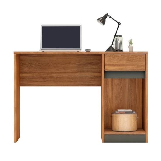 Escrivaninha 109Cm Office 1P 1G Morada Amendola Grafito Escrivaninha 109Cm Office 1P 1G Morada Amendola Grafito