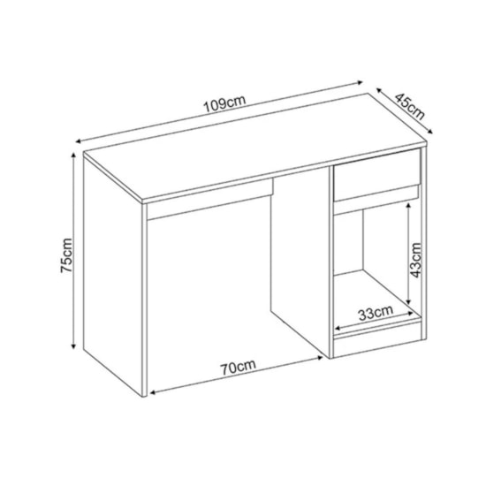 Escrivaninha 109Cm Office 1P 1G Morada Amendola Grafito Escrivaninha 109Cm Office 1P 1G Morada Amendola Grafito