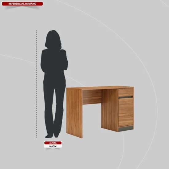 Escrivaninha 109Cm Office 1P 1G Morada Amendola Grafito Escrivaninha 109Cm Office 1P 1G Morada Amendola Grafito