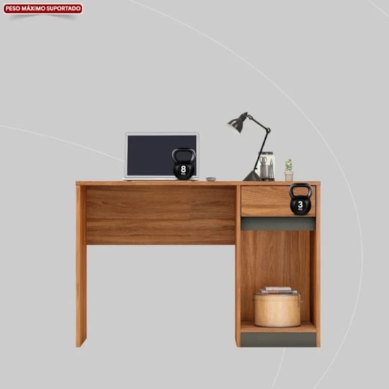 Escrivaninha 109Cm Office 1P 1G Morada Amendola Grafito Escrivaninha 109Cm Office 1P 1G Morada Amendola Grafito