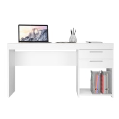 Escrivaninha 120Cm Office 2 Gav Notável Branco New