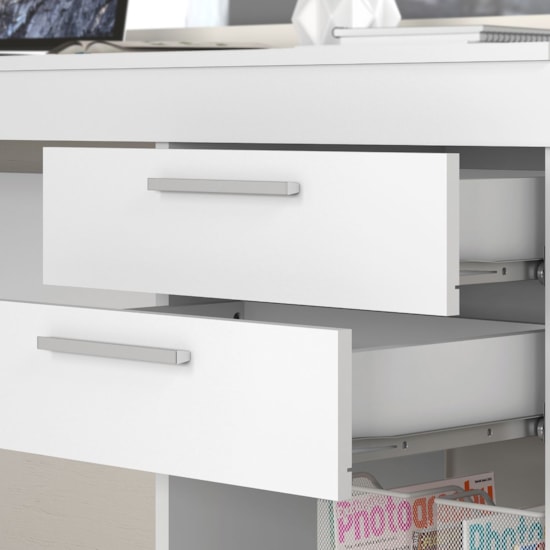 Escrivaninha 120Cm Office 2 Gav Notável Branco New