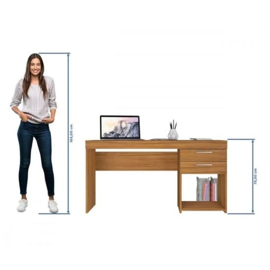 Escrivaninha 120Cm Office 2 Gav Notável Freijo Trend