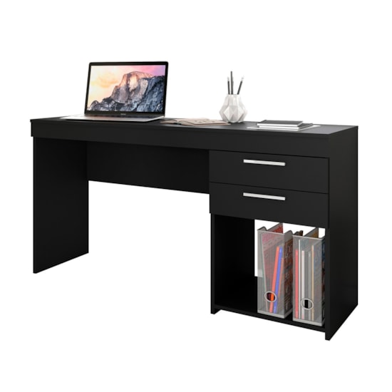 Escrivaninha 120Cm Office 2 Gav Notável Preto