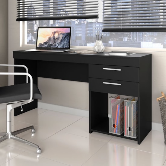 Escrivaninha 120Cm Office 2 Gav Notável Preto