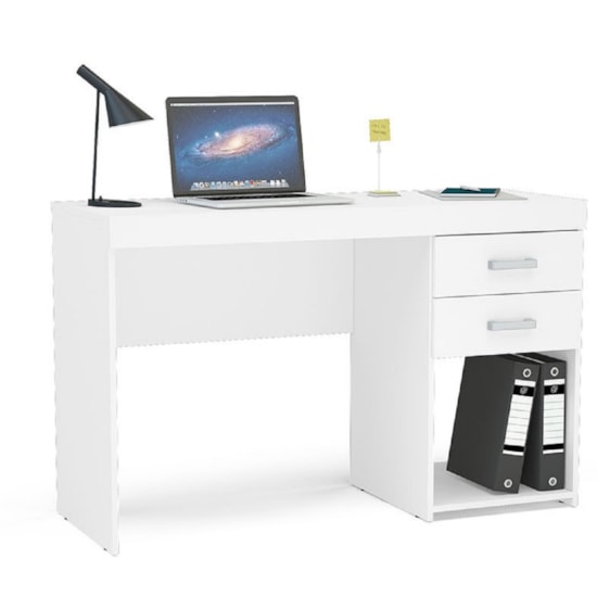 Escrivaninha 120Cm Politorno Malta 2 G Branco Escrivaninha 120Cm Politorno Malta 2 G Branco