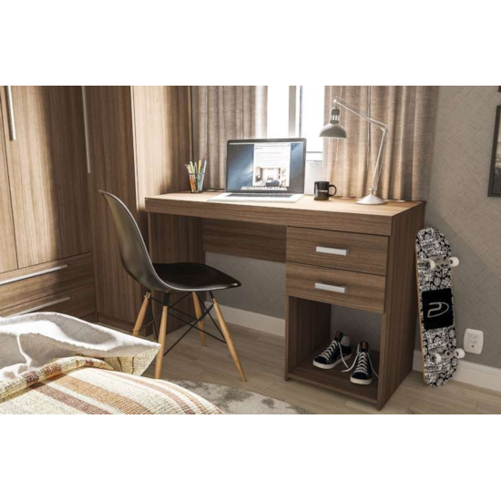 Escrivaninha 120Cm Politorno Malta 2 G Castanho Escrivaninha 120Cm Politorno Malta 2 G Castanho