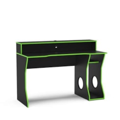 Escrivaninha 130Cm Gamer Fremont Politor Preto Verde Escrivaninha 130Cm Gamer Fremont Politor Preto Verde