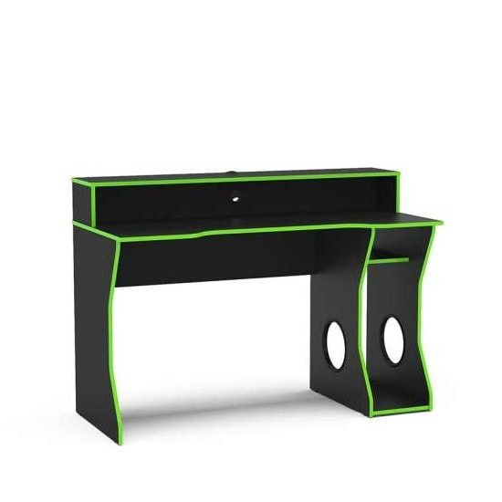 Escrivaninha 130Cm Gamer Fremont Politor Preto Verde Escrivaninha 130Cm Gamer Fremont Politor Preto Verde