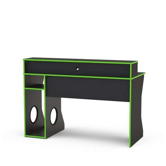 Escrivaninha 130Cm Gamer Fremont Politor Preto Verde Escrivaninha 130Cm Gamer Fremont Politor Preto Verde