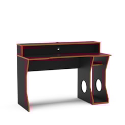 Escrivaninha 130Cm Gamer Fremont Politor Preto Vermelho Escrivaninha 130Cm Gamer Fremont Politor Preto Vermelho