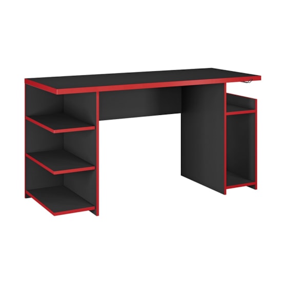 Escrivaninha 136Cm Gamer Notável Preto Vermelho Escrivaninha 136Cm Gamer Notável Preto Vermelho