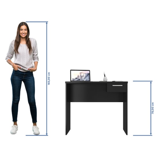 Escrivaninha 90Cm Office Notável Preto Escrivaninha 90Cm Office Notável Preto