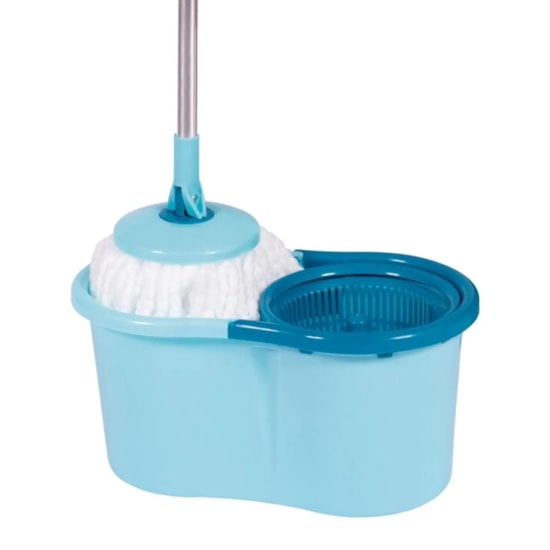 Esfregão Mop Limpeza Prática Mor Azul/Cinza Esfregão Mop Limpeza Prática Mor Azul/Cinza