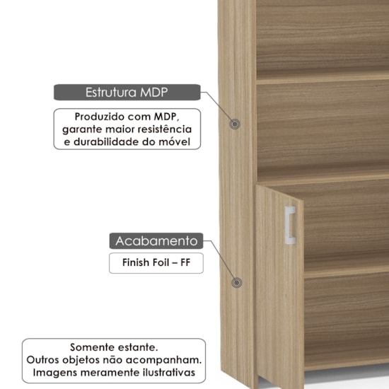 Estante Com Portas Politorno Castanho Estante Com Portas Politorno Castanho