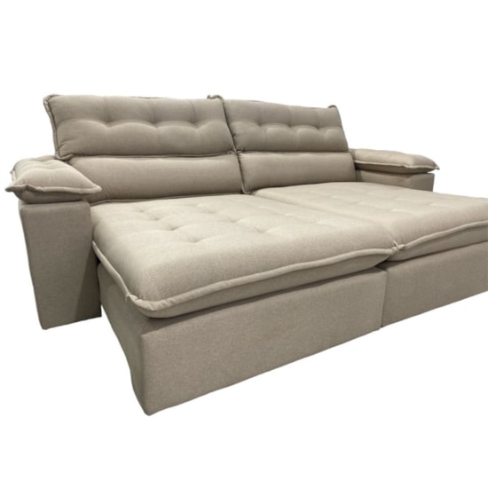 Estofado 2,56 Metros Jobi Estofart 4 Lug Linho Bege B2321