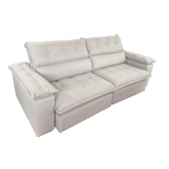 Estofado 2,56 Metros Jobi Estofart 4 Lug Linho Cinza B2322