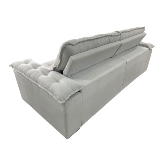 Estofado 2,56 Metros Jobi Estofart 4 Lug Linho Cinza B2322