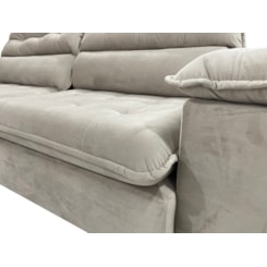 Estofado 2,56 Metros Jobi Estofart 4 Lug Veludo Bege 2106