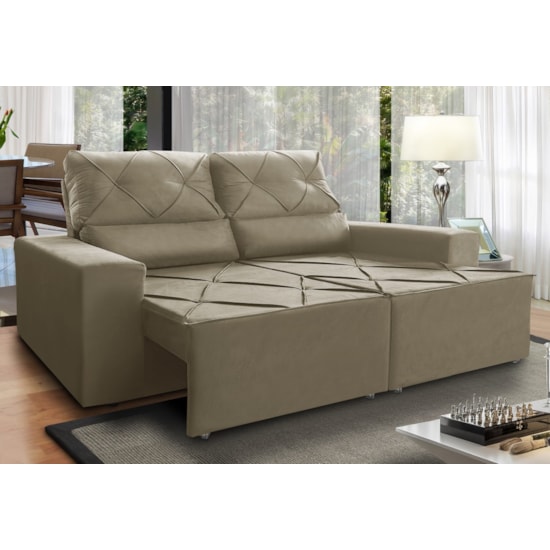 Estofado 2 Metros Parana Veludo Veludo Bege 6265 Estofado 2 Metros Parana Veludo Veludo Bege 6265