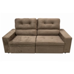 Estofado Baú Retrátil 2,08Mts Filipinas Linho Marrom Ac772