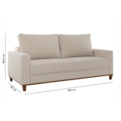 Estofado Living Palazo 180M Moveis Viero Linho Bronze